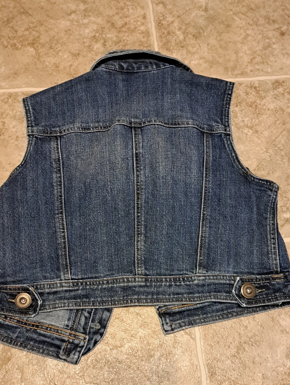 Cato Size S Distressed Indigo Denim Sleeveless Jacket - Picture 13 of 13